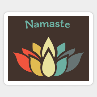 Namaste Multi-Color Lotus Blossom Retro Vintage Magnet